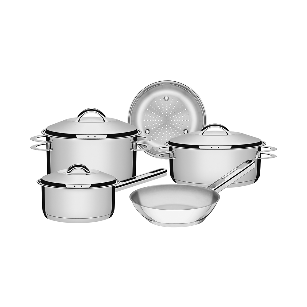 Conjunto de Panelas Tramontina Solar 5 Peças/Inox - 65510/780