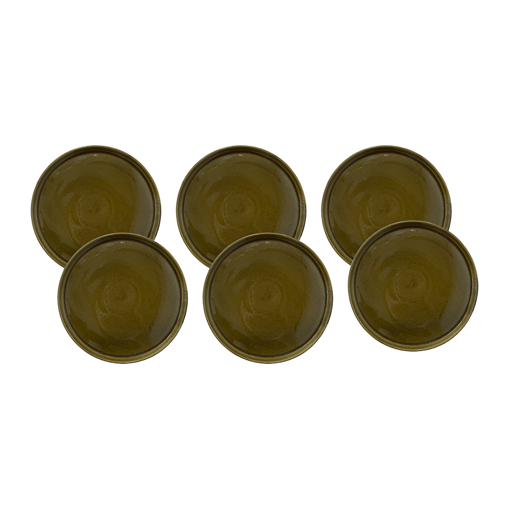 Conjunto De 6 Pratos Lanches 21,50cm Porto Brasil Neo Âmbar, Cerâmica
