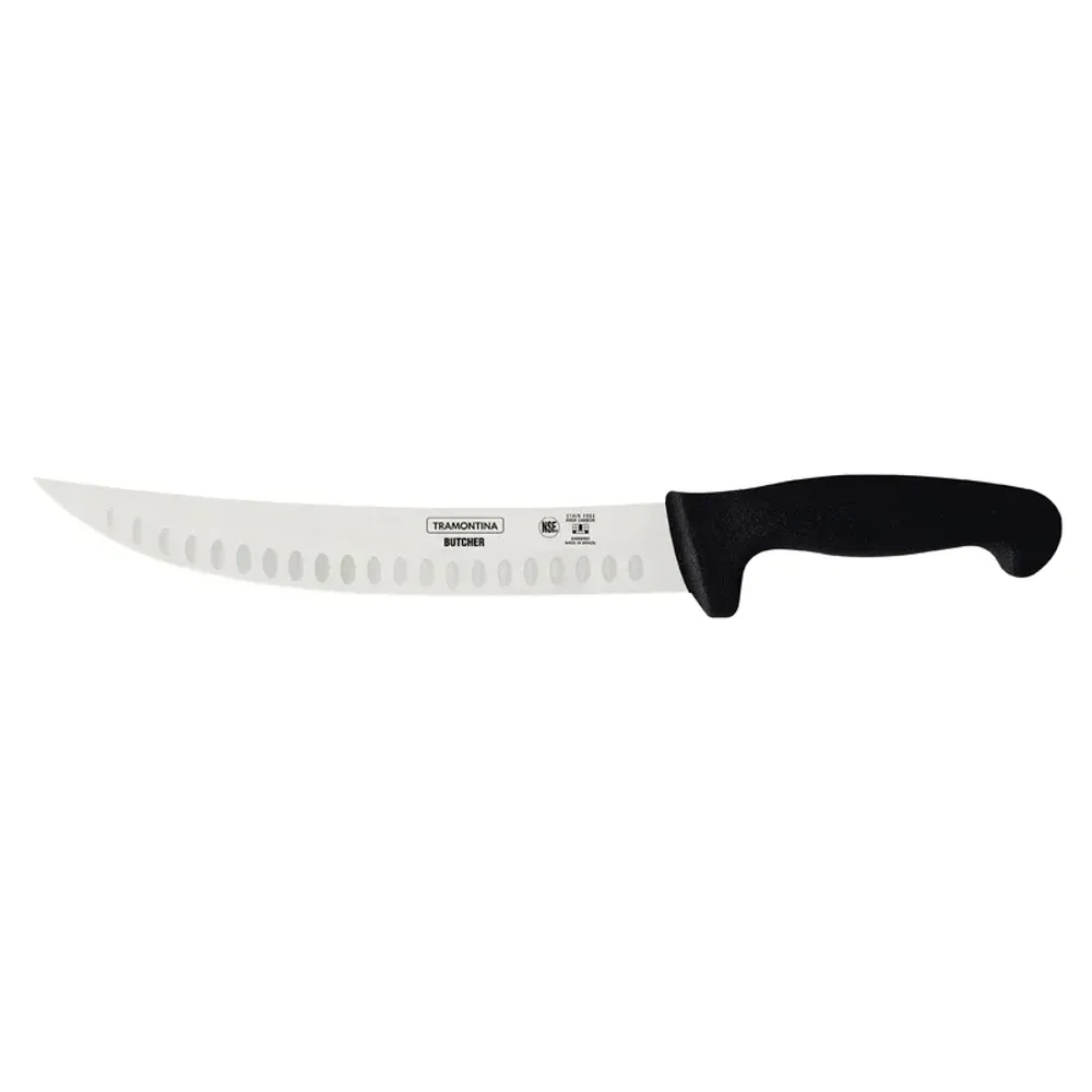 Faca para Carne Tramontina Aço Inox Cabo Preto 10 Polegadas 24658/100 Faca P/ Carne Tramontina 10" Inox Cabo Preto 24658/100